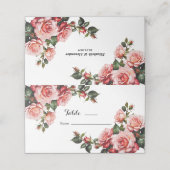 Carte De Placement Mariage rose et rouge foncé moody (Extérieur déplié)