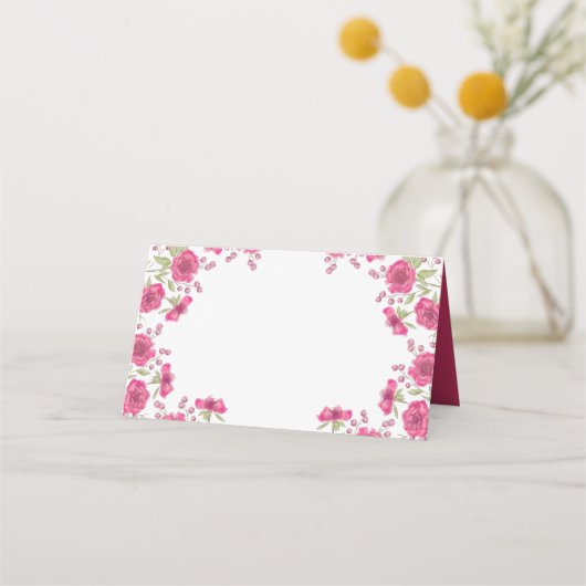 Carte De Placement Mariage Rose Rose Clair (Devant)