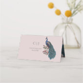 Carte De Placement Mariage rose rose rose pâle rustique (Dos)