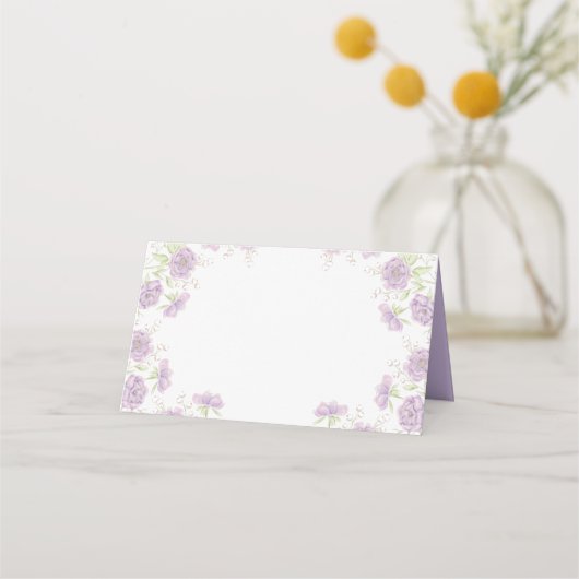 Carte De Placement Mariage Rose Violette Lavande (Devant)