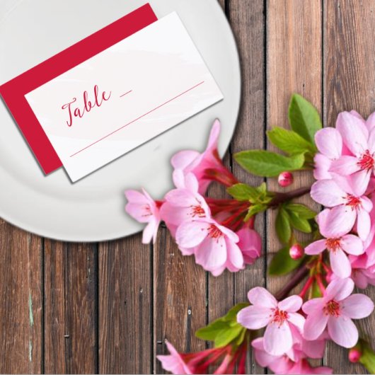 Carte De Placement Mariage Rouge Cerise