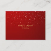 Carte De Placement Mariage rouge flocon de neige double bonheur (Dos)