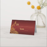 Carte De Placement Mariage Royal Burgundy Gold Peacock<br><div class="desc">Unique Design featuring Royal Burgundy Gradient background and abstract Gold Sparkling Peacocks for your special wedding event. C'est It qui veut le style de l'art de l'art. C'est différent ! Personalize with your own information. If you need to move the text, or change the size, font, or color, click Customize...</div>