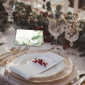 Carte De Placement Mariage | Rustic Winter Holly et Berries