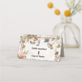 Carte De Placement Mariage Rustique Aquarelle en Forêt (Devant)