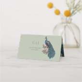 Carte De Placement Mariage rustique aux fleurs de sauge verte et au p (Dos)