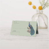 Carte De Placement Mariage rustique aux fleurs de sauge verte et au p (Devant)