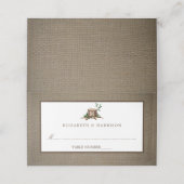 Carte De Placement Mariage rustique avec monogramme d'arbre et toile (Extérieur déplié)