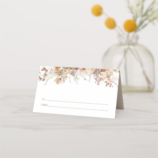 Carte De Placement Mariage Rustique Boho Garden Flowers (Dos)