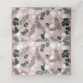 Carte De Placement Mariage rustique floral en coton taupe blush (Intérieur déplié)