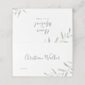 Carte De Placement Mariage rustique verdoyante minimale (Extérieur déplié)