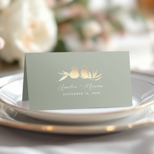 Carte De Placement Mariage Sage Green et Gold