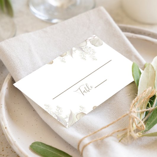 Carte De Placement Mariage Sage Green Greenery Réception Siège