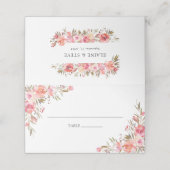 Carte De Placement Mariage saumon rose floral (Extérieur déplié)