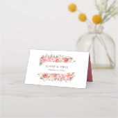 Carte De Placement Mariage saumon rose floral (Dos)