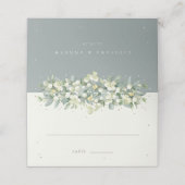 Carte De Placement Mariage Seafoam Green/Crème Snowberry+Eucalyptus (Extérieur déplié)