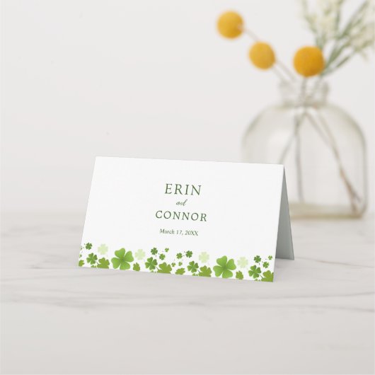 Carte De Placement Mariage Shamrock irlandais (Dos)