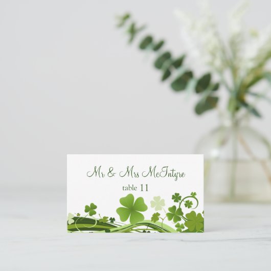 Carte De Placement Mariage Shamrock irlandais (Debout devant)
