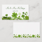 Carte De Placement Mariage Shamrock irlandais (Devant / Derrière)