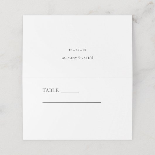 Carte De Placement Mariage simple blanc tendance (Extérieur déplié)