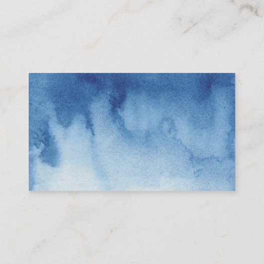 Carte De Placement Mariage simple bleu aquarelle. Marine hiver modern (Dos)