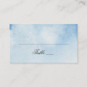 Carte De Placement Mariage simple bleu aquarelle. Marine hiver modern (Devant)