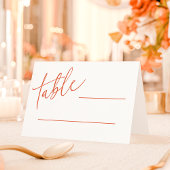 Carte De Placement Mariage simple calligraphie Orange Sunset Vérone