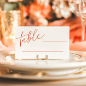 Carte De Placement Mariage simple calligraphie Orange Sunset Vérone