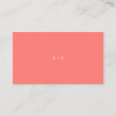 Carte De Placement Mariage Simple Corail Vibrant Moderne (Dos)