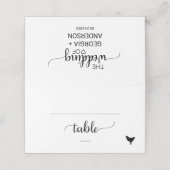 Carte De Placement Mariage simple de repas de poulet noir (Extérieur déplié)