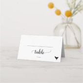 Carte De Placement Mariage simple de repas de poulet noir (Devant)