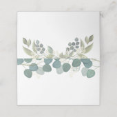 Carte De Placement Mariage Simple Élégant Vert Eucalyptus feuilles (Extérieur déplié)
