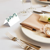 Carte De Placement Mariage Simple Élégant Vert Eucalyptus feuilles