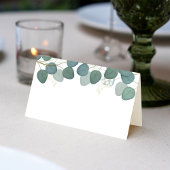 Carte De Placement Mariage Simple Élégant Vert Eucalyptus feuilles