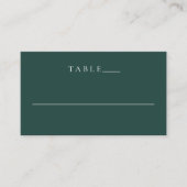 Carte De Placement Mariage Simple Émeraude Classique (Devant)