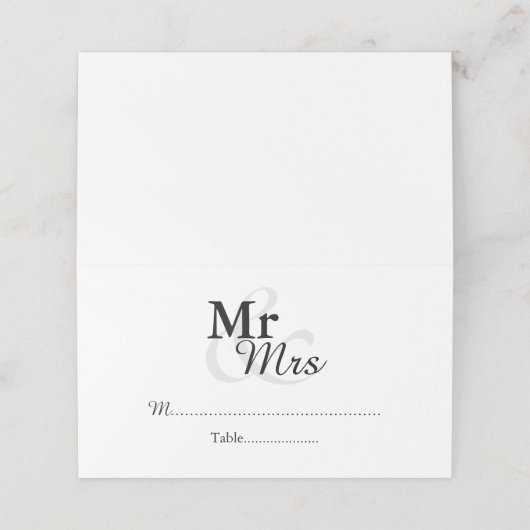 Carte De Placement Mariage simple et élégant de M&Mme (Extérieur déplié)