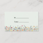 Carte De Placement Mariage Simple Fougère aux Fleurs Sauvages Simples (Devant)