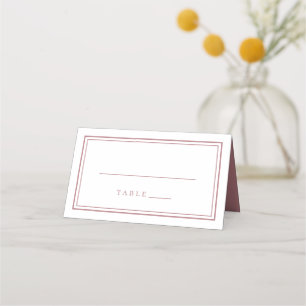 Carte De Placement Mariage Simple minimaliste chic tendance Dusty Ros