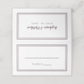 Carte De Placement Mariage Simple moderne violet Cassis blanc (Extérieur déplié)