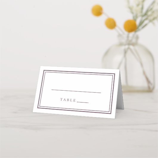 Carte De Placement Mariage Simple moderne violet Cassis blanc (Devant)