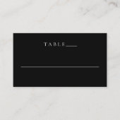 Carte De Placement Mariage Simple Noir Classique (Devant)