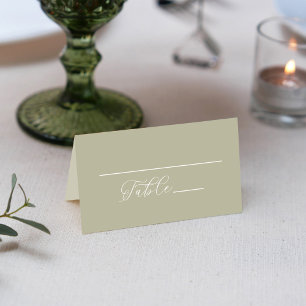 Carte De Placement Mariage Simple Sage Green Réception Siège