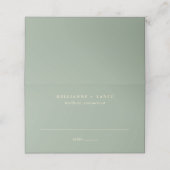 Carte De Placement Mariage Simple Vert Sauge Moderne (Extérieur déplié)