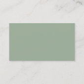 Carte De Placement Mariage Simple Vert Sauge Moderne (Dos)