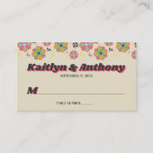 Carte De Placement Mariage Super rétro de la puissance 70 (Devant)