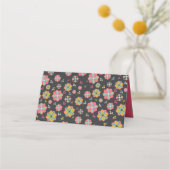 Carte De Placement Mariage Super rétro de la puissance 70 (Dos)