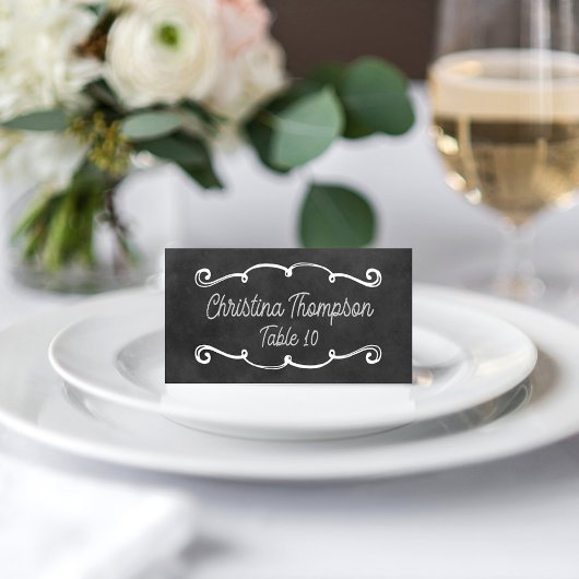 Carte De Placement Mariage sur Ardoise avec Écriture Rustique