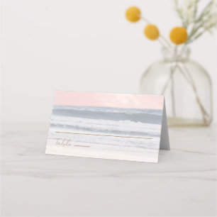 Carte De Placement Mariage sur la plage au coucher du soleil Mariag