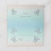 Carte De Placement Mariage sur la plage des tortues de mer d'argent (Extérieur déplié)