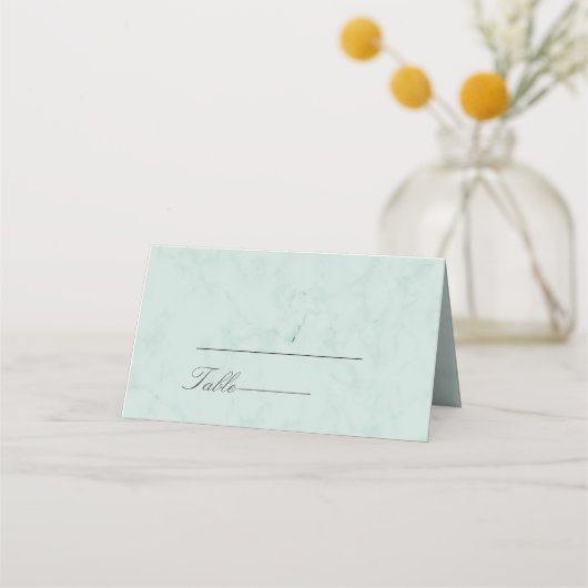 Carte De Placement Mariage Table Green Eucalyptus Marbre Élégant (Devant)